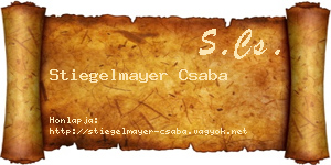Stiegelmayer Csaba névjegykártya