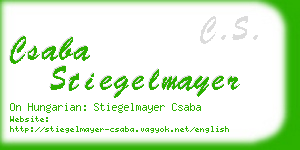 csaba stiegelmayer business card